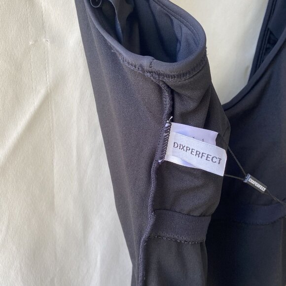 Dixperfect Ruffle One Piece Swimsuit Women Small Black Backless Tummy Control - Picture 8 of 16